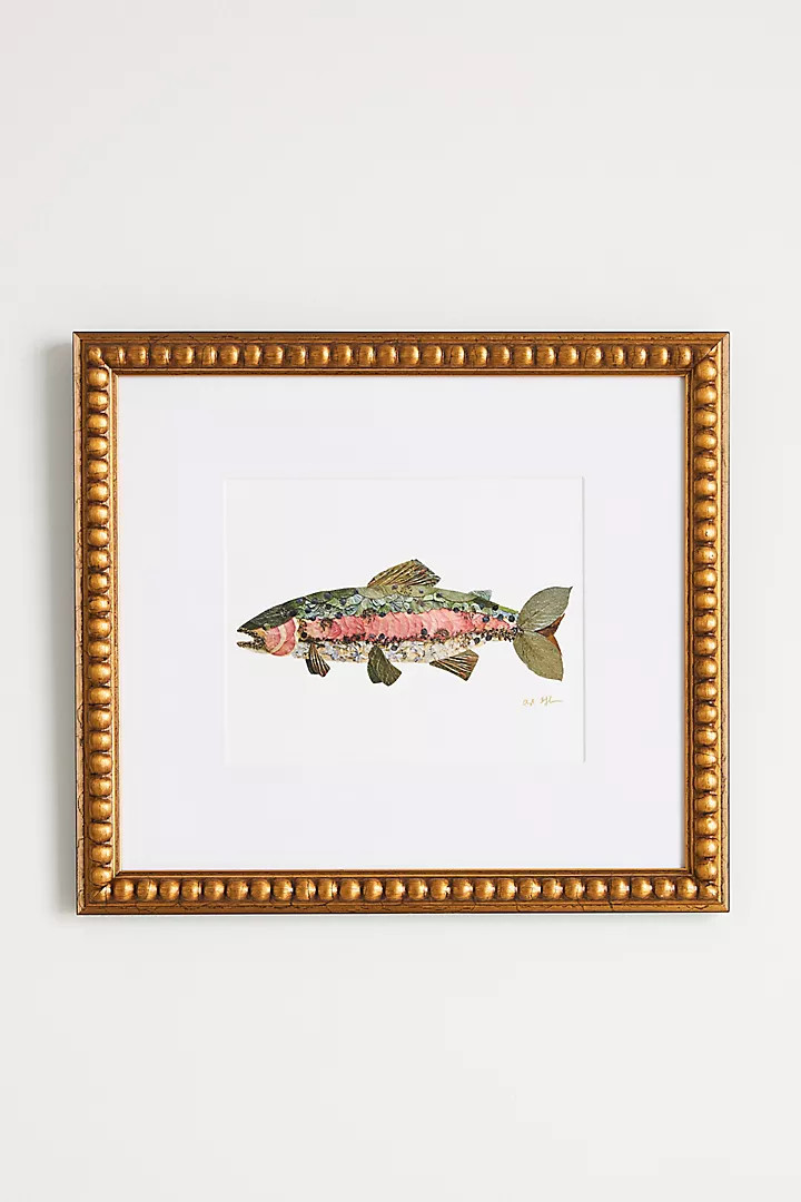 Pressed Floewr Rainbow Trout Fish Wall Art | Anthropologie (US)