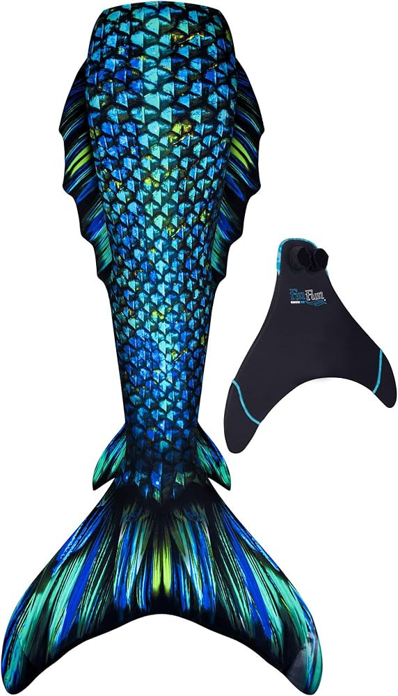 Fin Fun Atlantis Kids Wear-Resistant Mermaid Tails for Swimming - Monofin Included - Kids Sizes | Amazon (US)