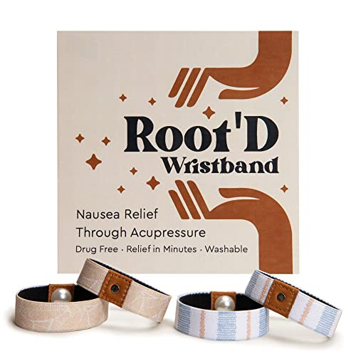Root'd Anti Nausea Wristband | Motion Sickness Bands, Morning Sickness Relief - Sea Bands for Motion Sickness & Travel, Pregnancy Nausea Relief Band (Large) | Amazon (US)