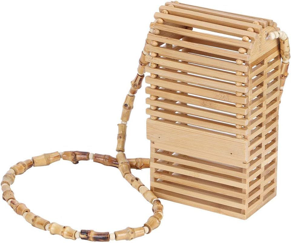 Fashion Bamboo Weaving Shoulder Bag，Mini Pure Manual Weave Crossbody Bag for Picnic, Travel,Sho... | Amazon (US)