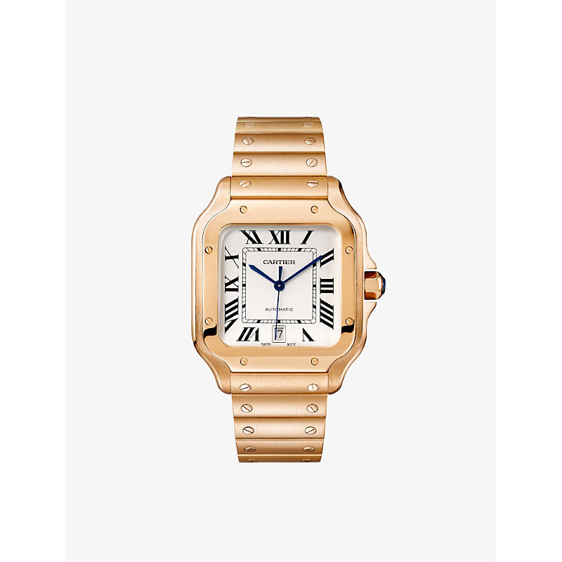 Rose Gold Crwgsa0074 Santos De Cartier 18ct Rose-Gold Large Automatic Watch 1 Size | Selfridges