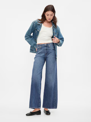 High Rise Wide-Leg Jeans | Gap Factory