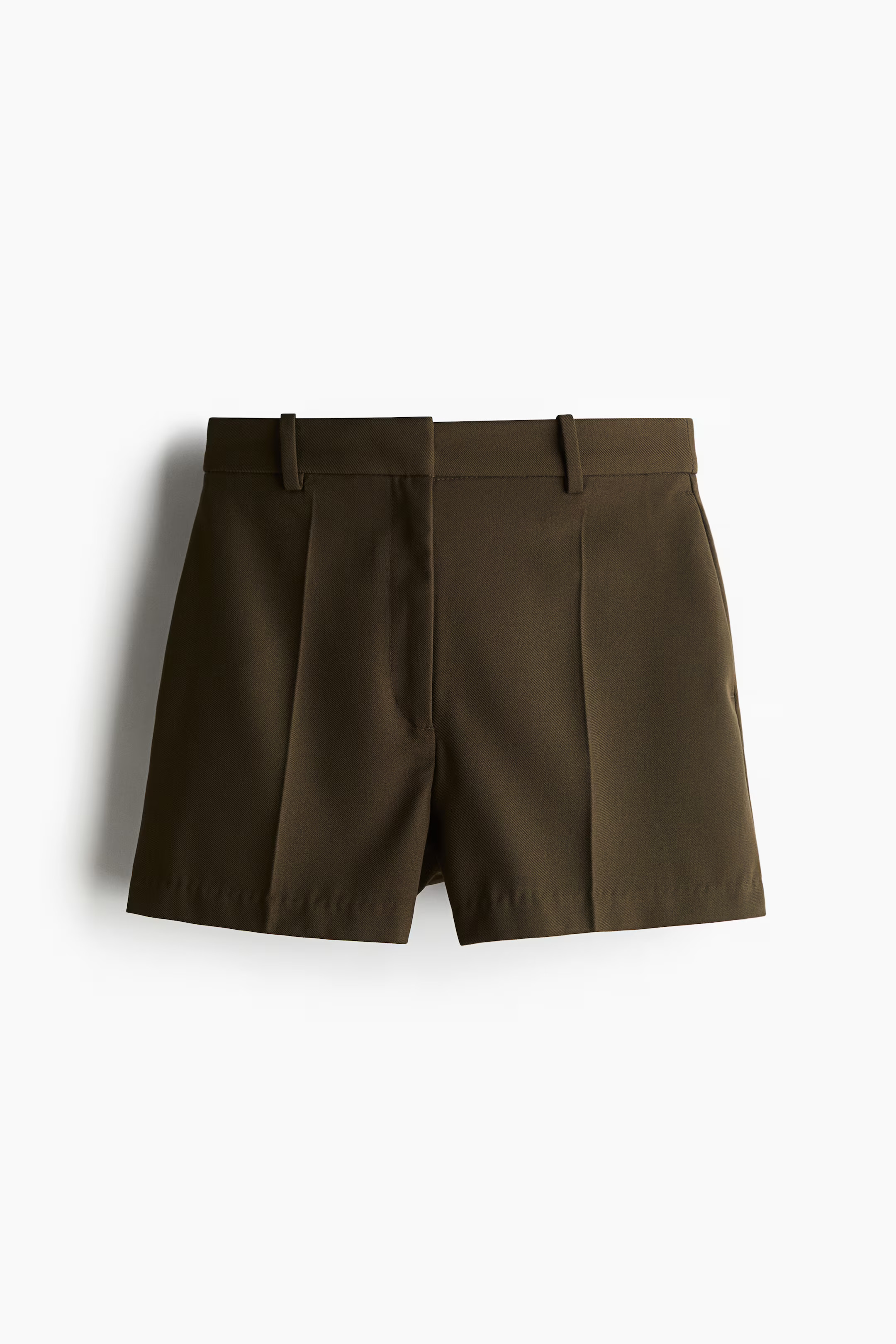 Tailored shorts - Dark khaki green - Ladies | H&M GB | H&M (UK, MY, IN, SG, PH, TW, HK)