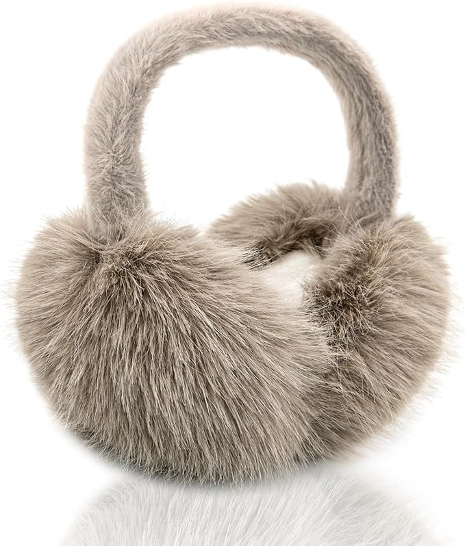 Faux Fur Ear Muffs Winter Women Girls Cute Earmuffs Fluffy Ear Warmers Soft Foldable Ear Muffs Ou... | Amazon (CA)