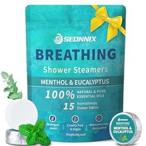 SEONNIX Shower Steamers Aromatherapy 15 Pack, Menthol & Eucalyptus Shower Bombs with Natural Esse... | Amazon (US)