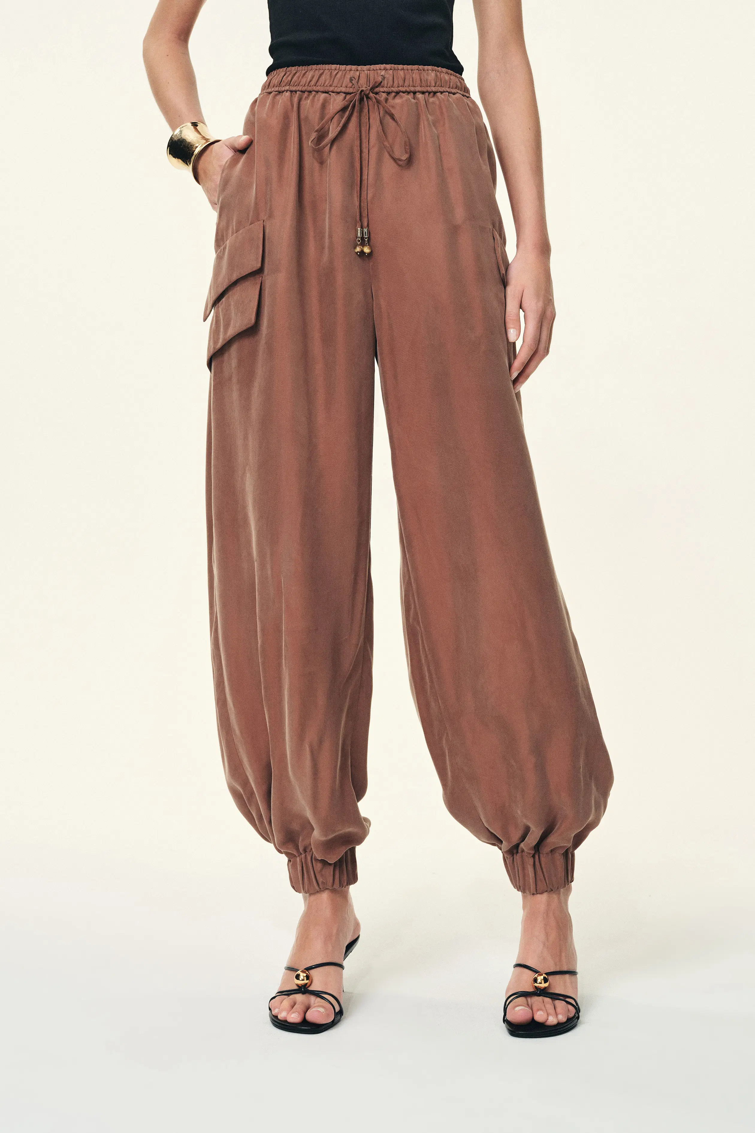 Alice Airy Elasticated Waist Balloon Pants in Cupro Tencel Blend | Fabrique