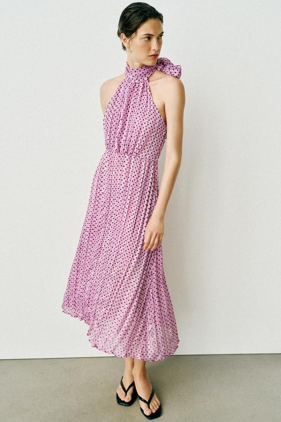 POLKA DOT BOW MIDI DRESS | Zara US