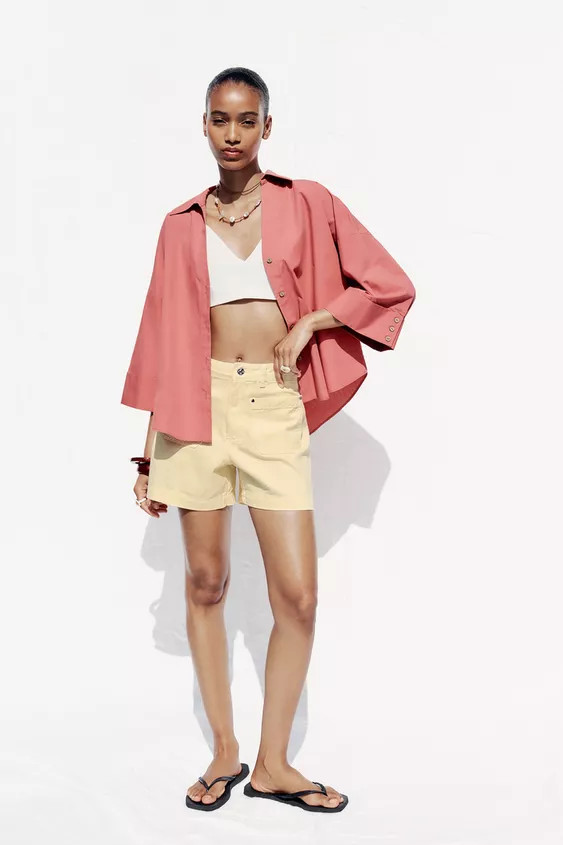 Z1975 HIGH-WAISTED SHORTS WITH PATCH POCKETS | Zara Canada