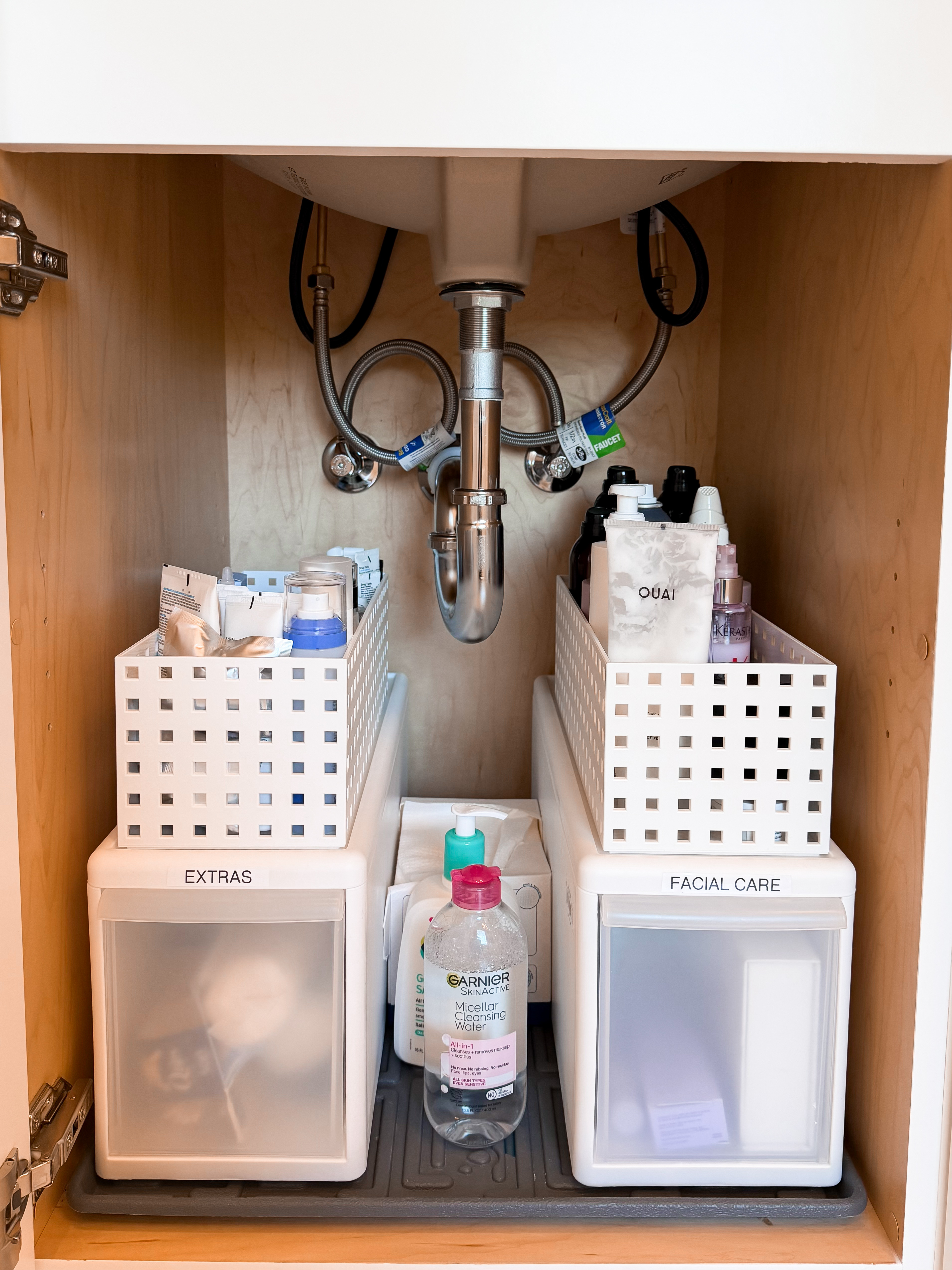 If you have a small, narrow under sink cabinet in your bathroom - this is one idea for making the most of the space! 

 #LTKHome
