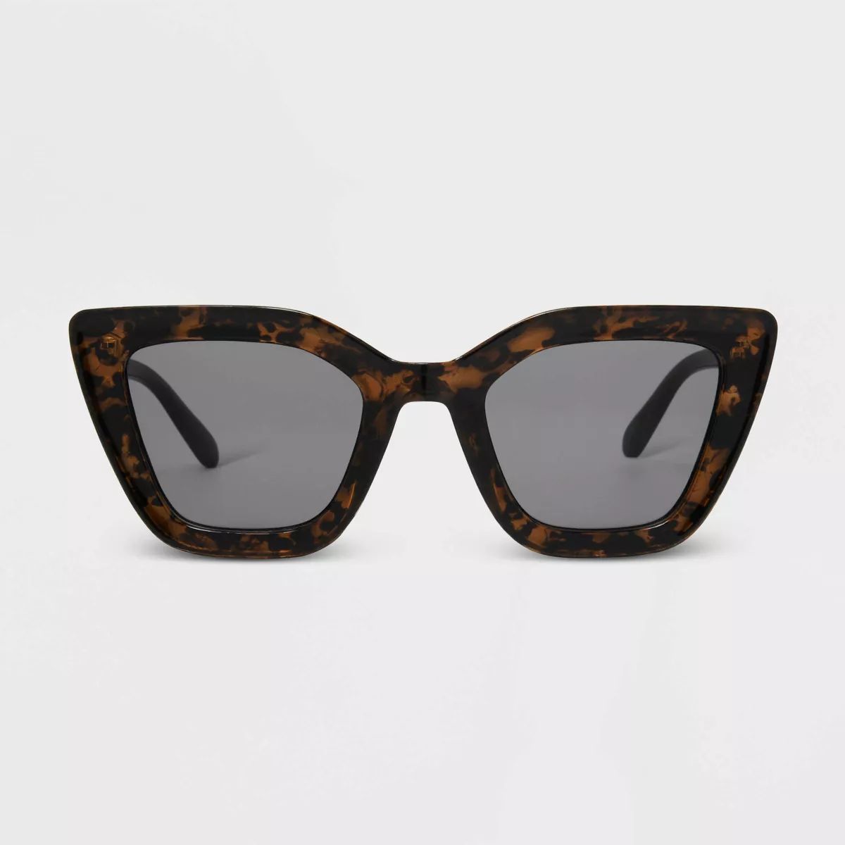 Women's Shiny Plastic/Metal Cateye Sunglasses - Universal Thread™ Brown/Tortoise Print | Target