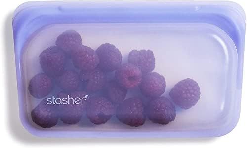 Stasher Silicone Reusable Storage Bag, Snack (Amethyst) | Food Meal Prep Storage Container | Lunc... | Amazon (US)
