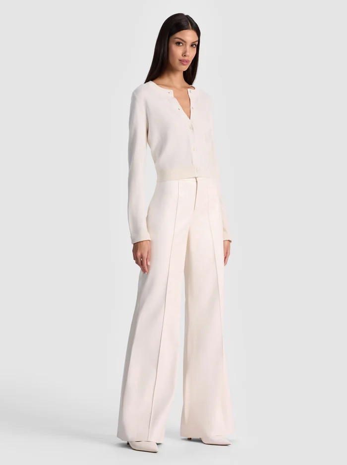 DOLLIE FAUX FUR CUFF CARDIGAN | Alice + Olivia