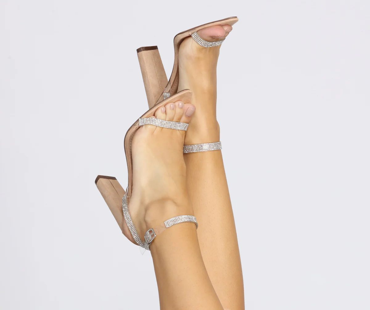 Best Foot Forward Strappy Rhinestone Heels | Windsor Stores