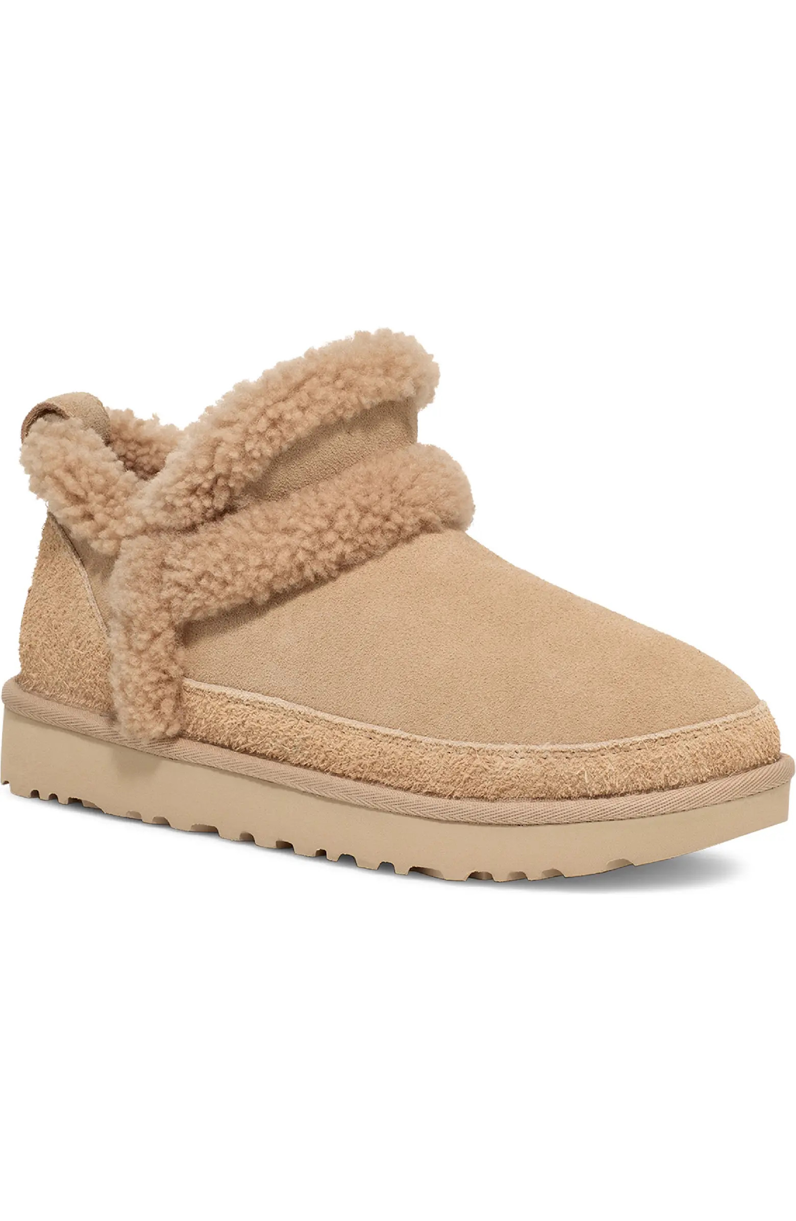 Classic Ultra Mini Spillseam Genuine Shearling Bootie (Women) | Nordstrom