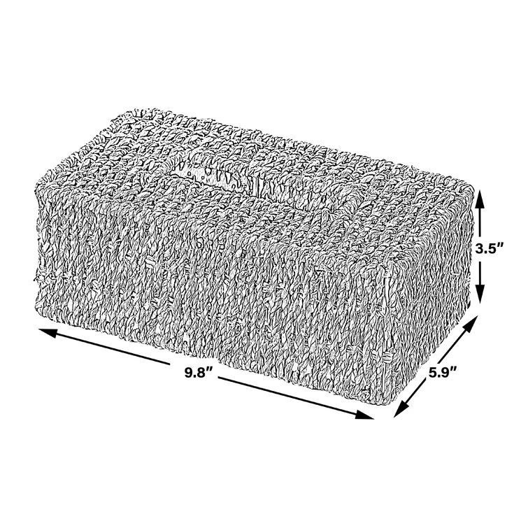 Natural Woven Seagrass Holder Tissue Box Cover | Wayfair North America