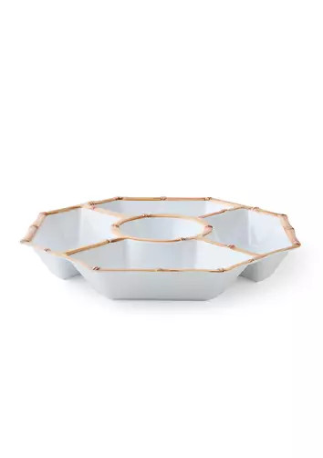 Bamboo Melamine Chip and Dip Holder | Belk