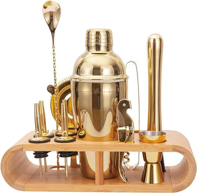12Pcs-Cocktail Shaker Set Stainless Steel Bartending Kit 18.6oz Cocktail Bar Set Cocktail Mix Dri... | Amazon (US)