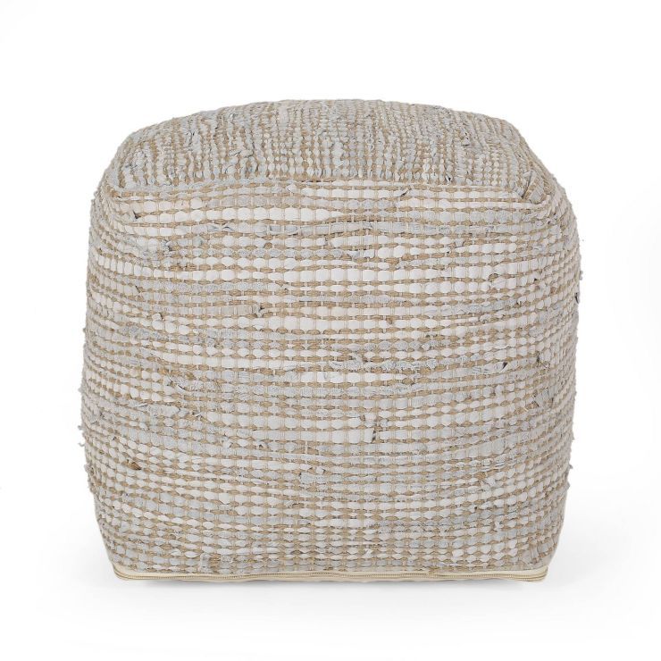 Tremont Boho Handcrafted Fabric Cube Pouf - Christopher Knight Home | Target