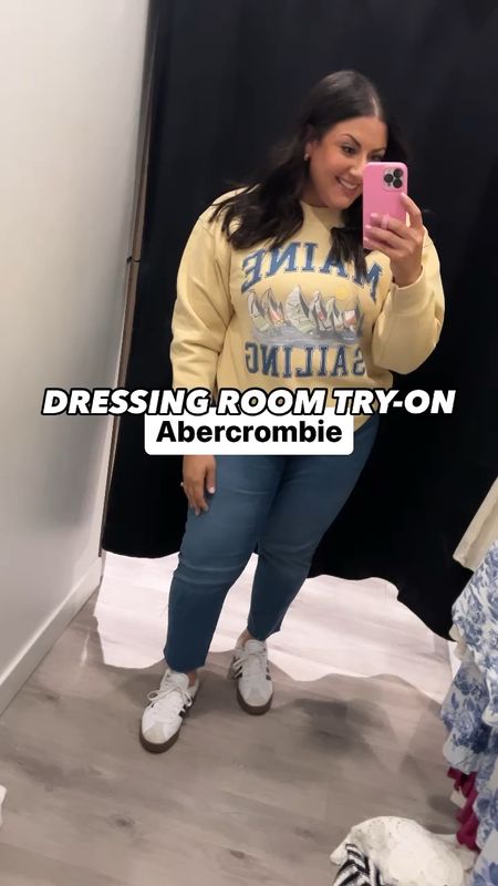 Obsessed with my Abercrombie finds today! 
L sweatshirt 
Size 14 in my Target jeans 
XL in blue mini dress
XL in yellow sweater vest
L in pull-on crinkle pants 
XL in blue midi dress
XL in striped sweater 
Size 16 in shorts (I like to size up 1 for comfort in shorts!)

#LTKmidsize #LTKstyletip #LTKfindsunder100