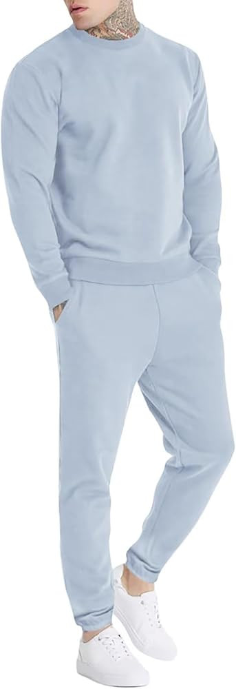 Uni Clau Men's Casual Tracksuit Athletic Sweatsuits Long Sleeve 2 Piece Outfit Running Jogging Sp... | Amazon (US)