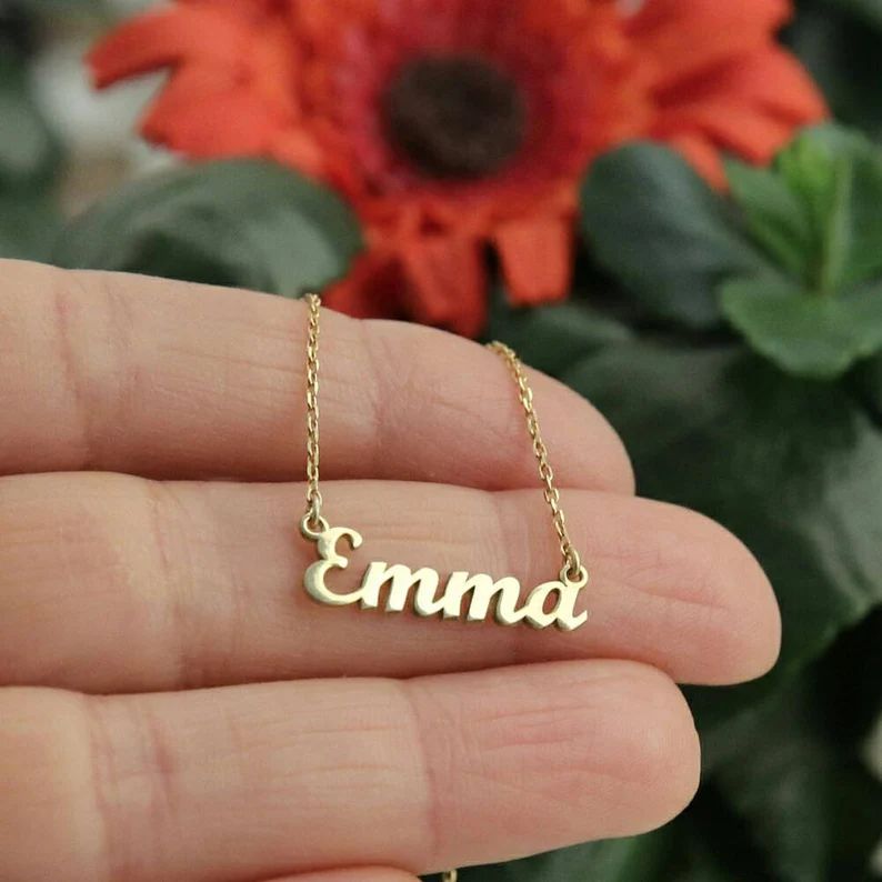 14k Solid Gold Name Necklace-Customized Necklace-Personalized | Etsy | Etsy (US)