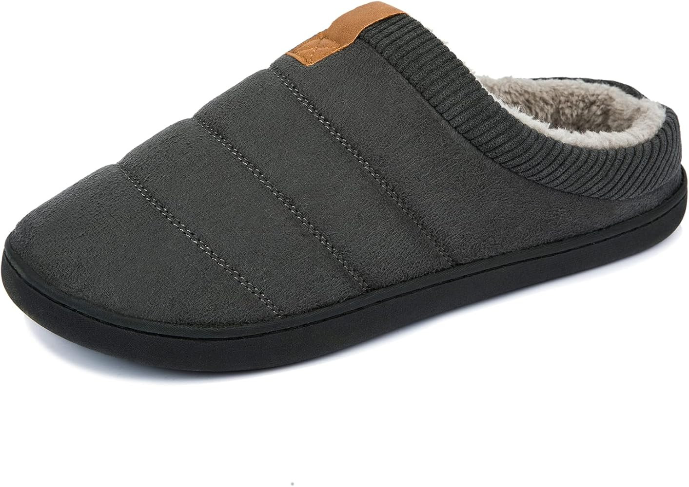 Zonsmo Men's Warm Memory Foam Slippers Suede Plush Shearling Lined Slip on Indoor Outdoor Clog House | Amazon (US)