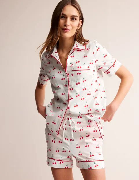 Cotton Sateen Pajama Shorts | Boden (US)