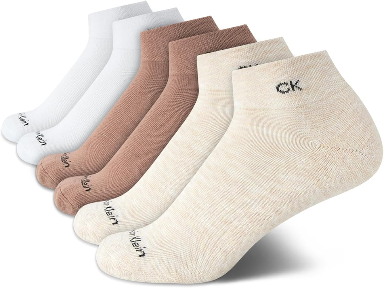Calvin Klein Women's Athletic Sock - Cushion Quarter Cut Ankle Socks (6 Pack) | Amazon (US)