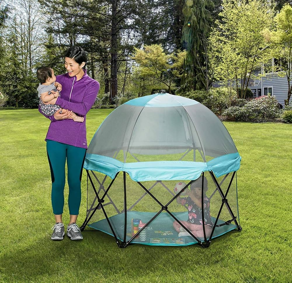 Regalo My Play Deluxe Portable Play Yard Indoor and Outdoor, Bonus Kit, Includes a Full Canopy, W... | Amazon (US)