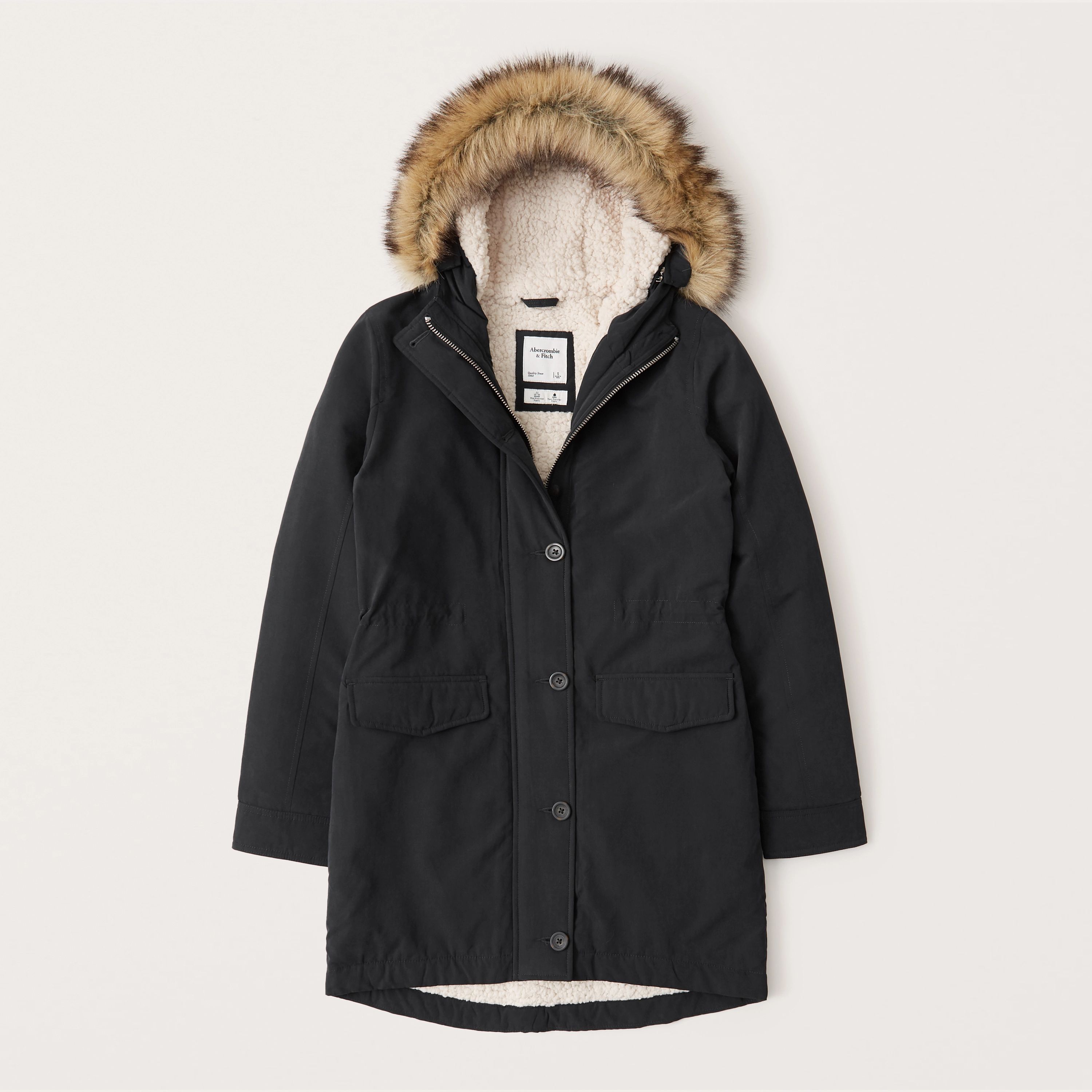 Sherpa-Lined Military Parka | Abercrombie & Fitch (US)