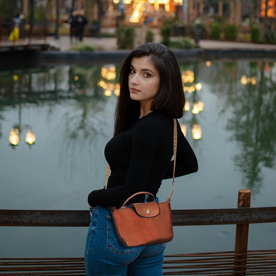 DOMAT Crossbody Bag for Women, Chic Lightweight Purse with Leather Top-handle, Compact Clutch Bag... | Amazon (US)