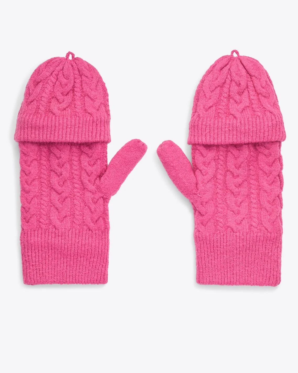 Cable Knit Glittens in Raspberry Pink | Draper James (US)