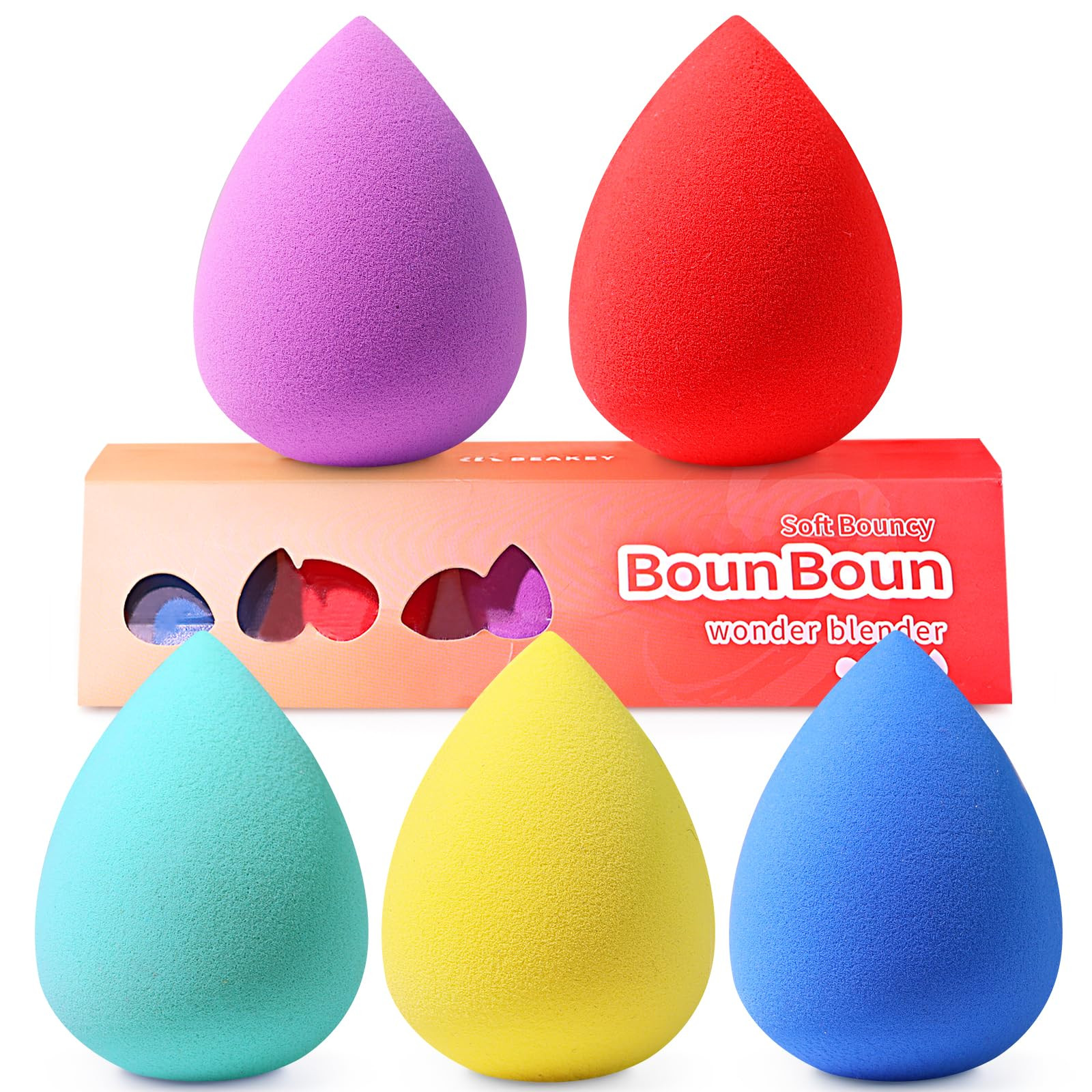 BEAKEY 5 Pcs Makeup Sponge Set, Foundation Blending Beauty Sponge, Boun Boun Sponges Flawless for... | Amazon (CA)