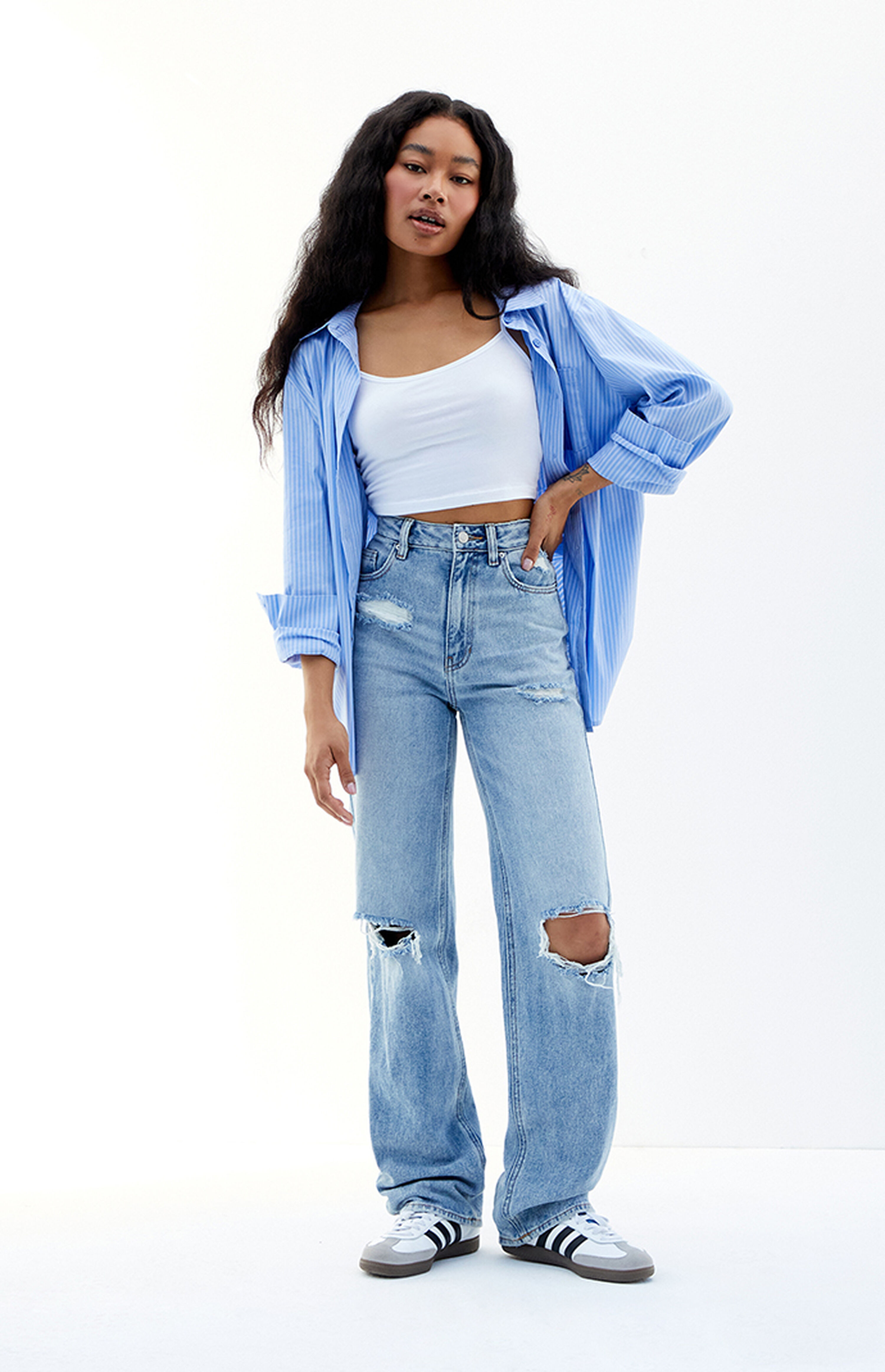 PacSun Light Blue Ripped '90s Boyfriend Jeans | PacSun | PacSun
