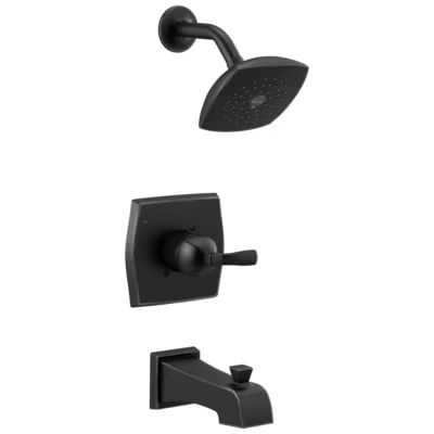 Delta Flynn Matte Black 1-handle Single Function Round Bathtub and Shower Faucet Valve Included | Lowe's