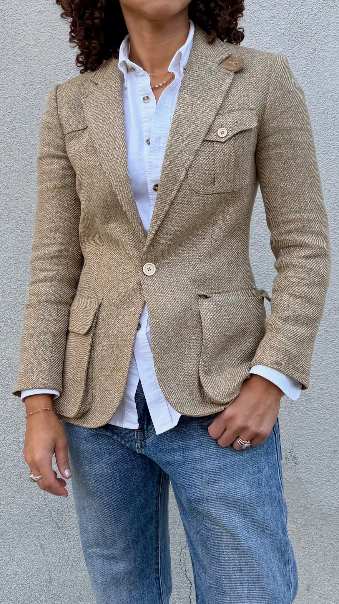 Jeans + white shirt + Ralph Lauren blazer = never fails 
(RL Blue Label Wool Blazer)

#LTKOver40 #LTKMidsize #LTKootd