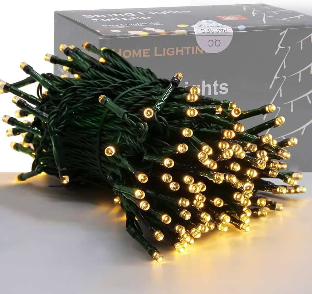 Home Lighting 66ft Christmas Decorative Mini Lights, 200 LED Green Wire Fairy Starry String Lights P | Amazon (US)