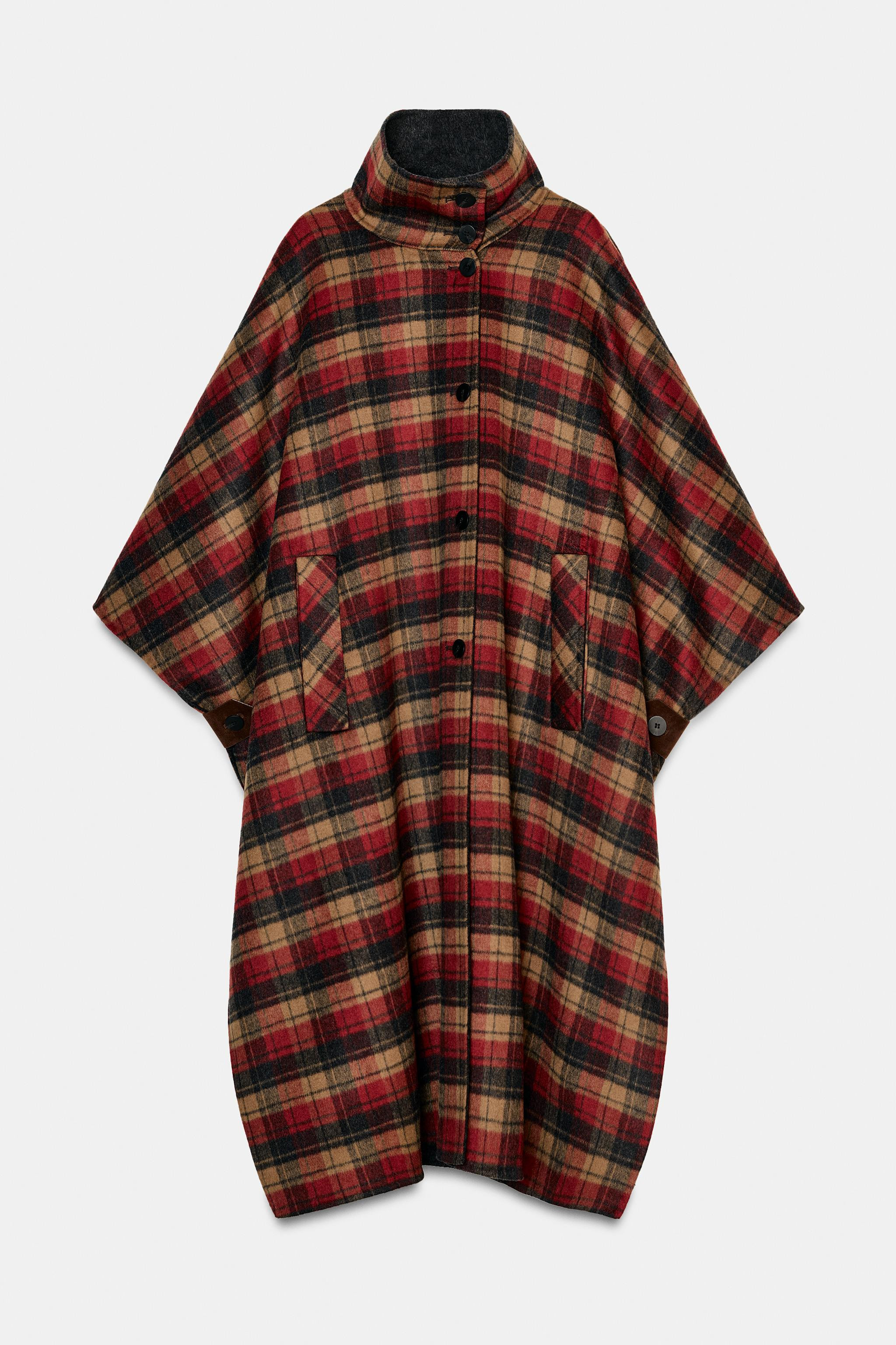 PLAID WOOL CAPE ZW COLLECTION LIMITED EDITION | Zara US