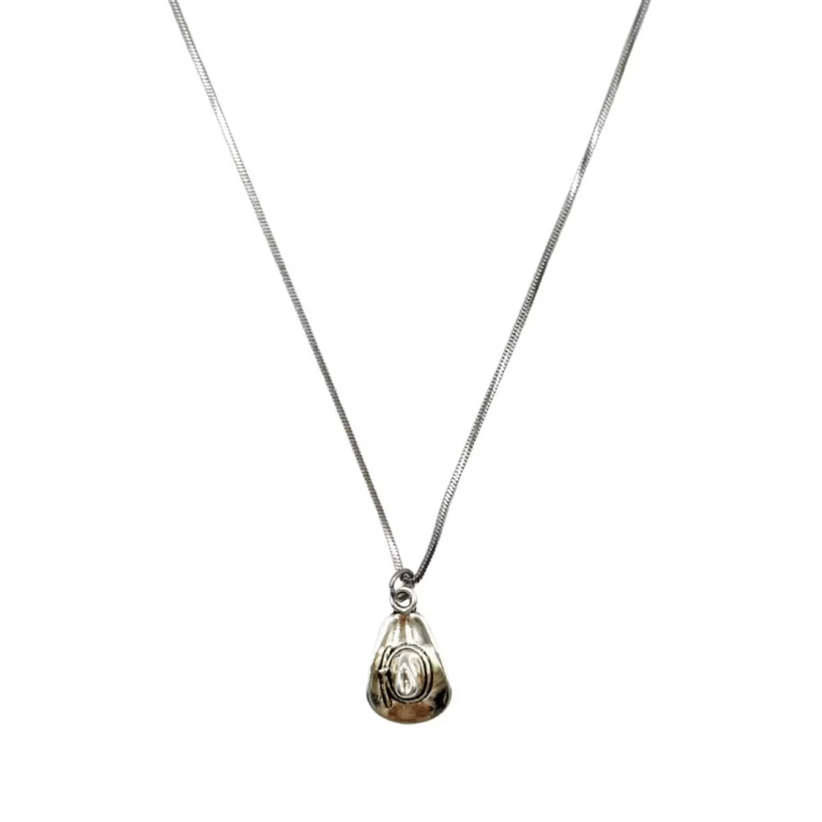 Silver Cowboy Hat Necklace | Wolf & Badger