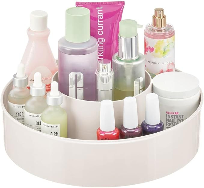 mDesign Plastic Spinning Lazy Susan Round Turntable Storage Tray - Rotating Organizer for Makeup,... | Amazon (US)