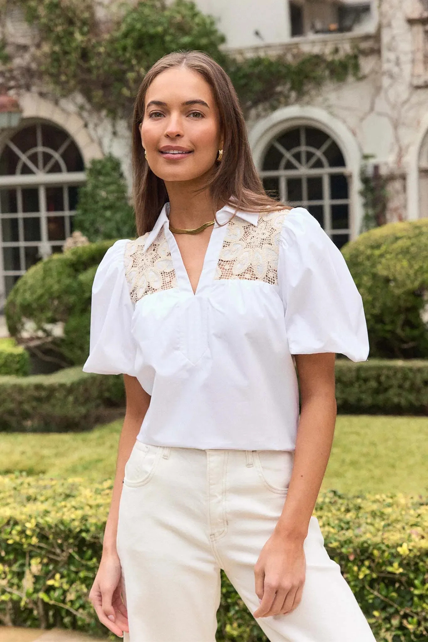 Penelope White Crochet Lace Top | Avara