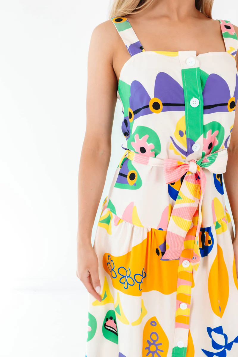 Make A Statement Midi Dress - Multi | The Impeccable Pig