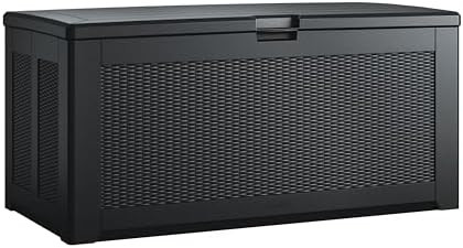Rubbermaid Extra Large Resin Outdoor Storage Deck Box (134 Gal), Weather Resistant, Black, Deck O... | Amazon (US)