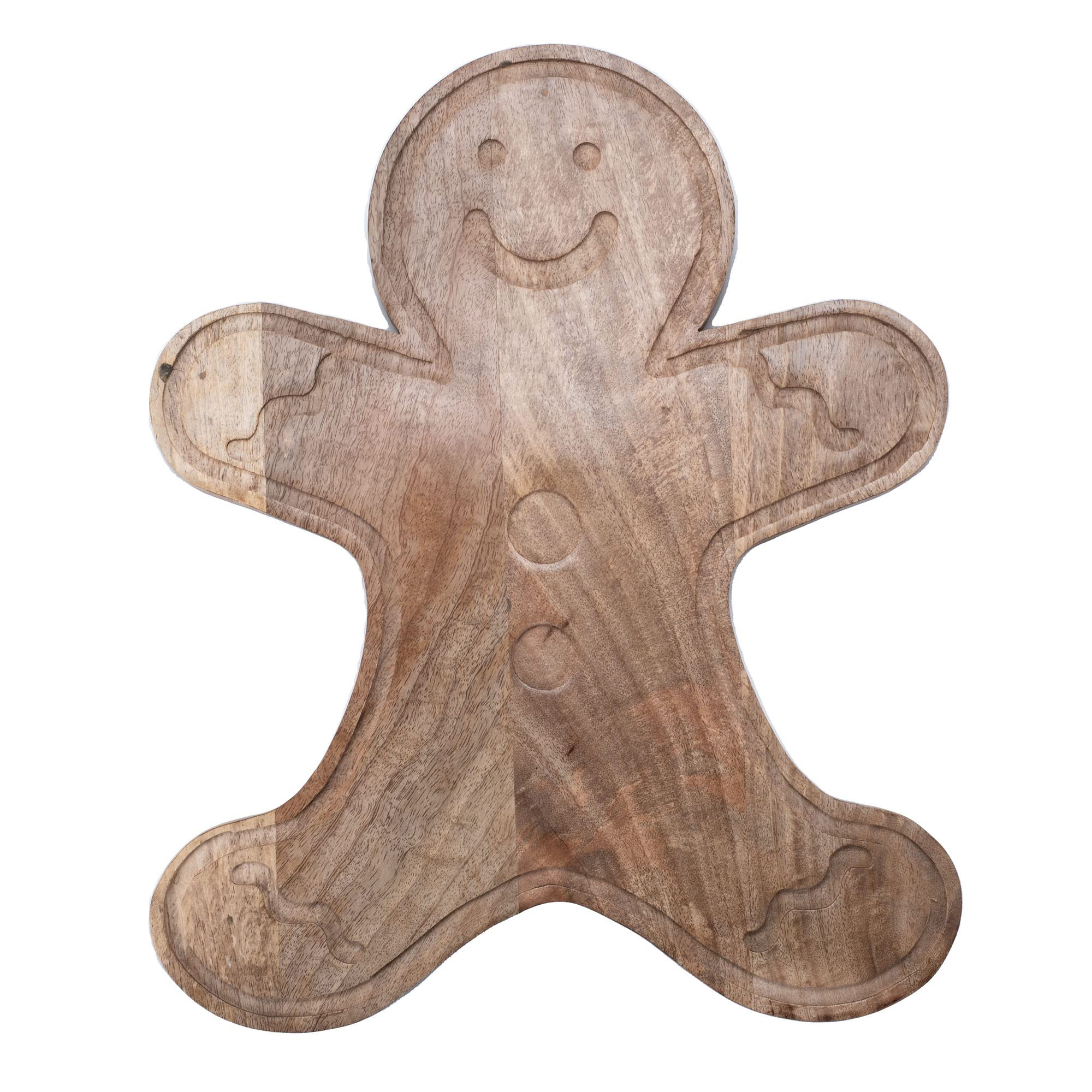 Mary Square Natural Brown Gingerbread 16.5 x 13.25 Mango Wood Christmas Cheese Cutting Board | Amazon (US)