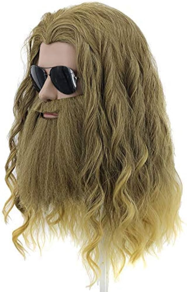 yuehong Long Blonde Wig Thor Endgame Wig Men Halloween Cosplay Hair Wigs | Amazon (US)