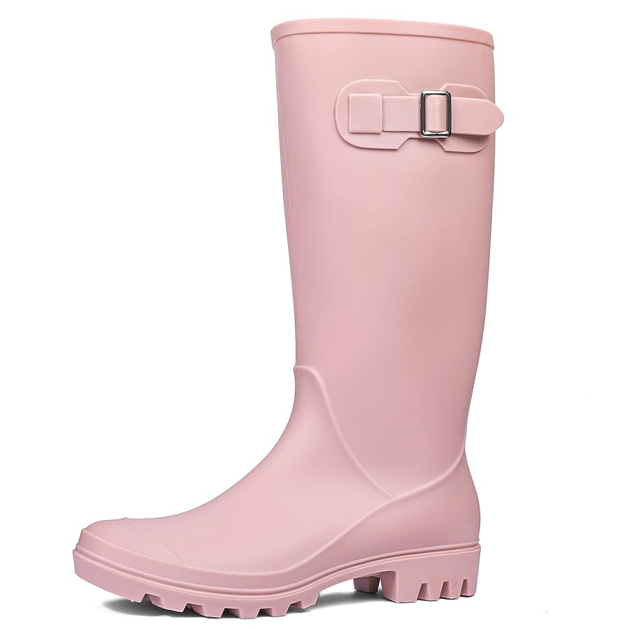 DKSUKO Women's Tall Rain Boots Garden Boots Waterproof Wellington Rubber Boots | Amazon (US)