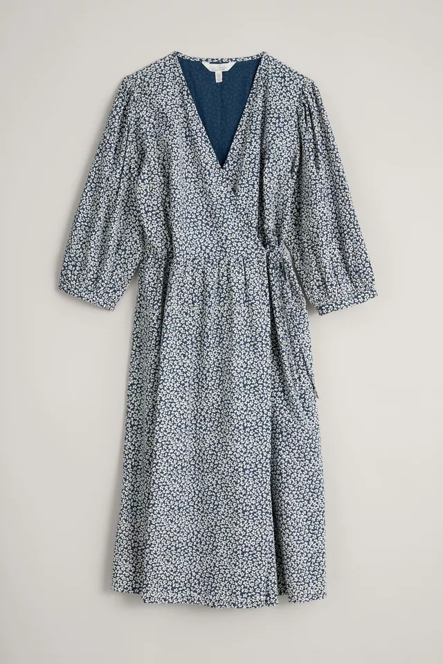 Seasalt Women's - teal Wild Spring Organic Cotton Wrap Dress (GOTS) - Tall - Lit  | eBay | eBay UK