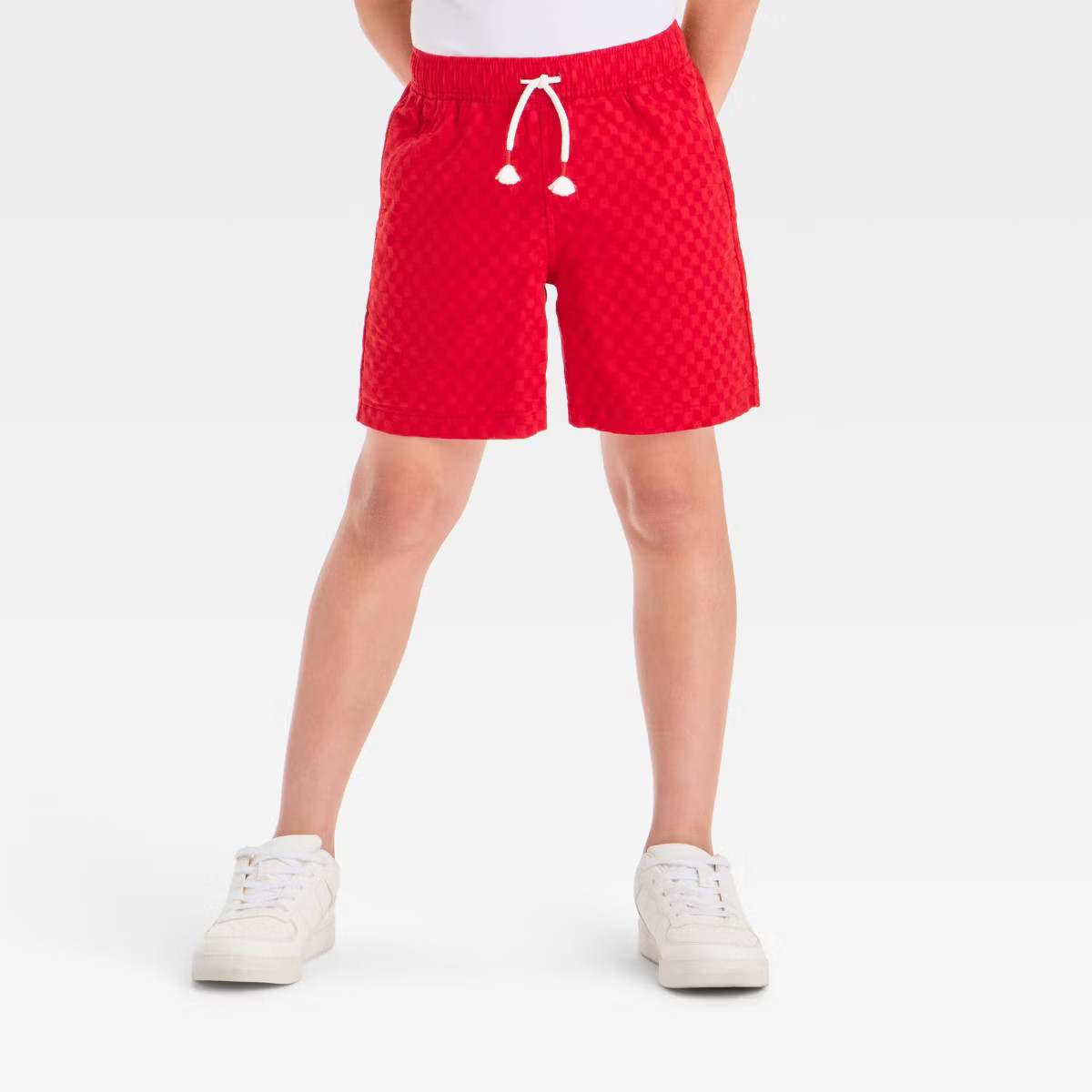 Boys' 4th of July Gauze Checkerboard Pull-On Shorts - Cat & Jack™ Red | Target