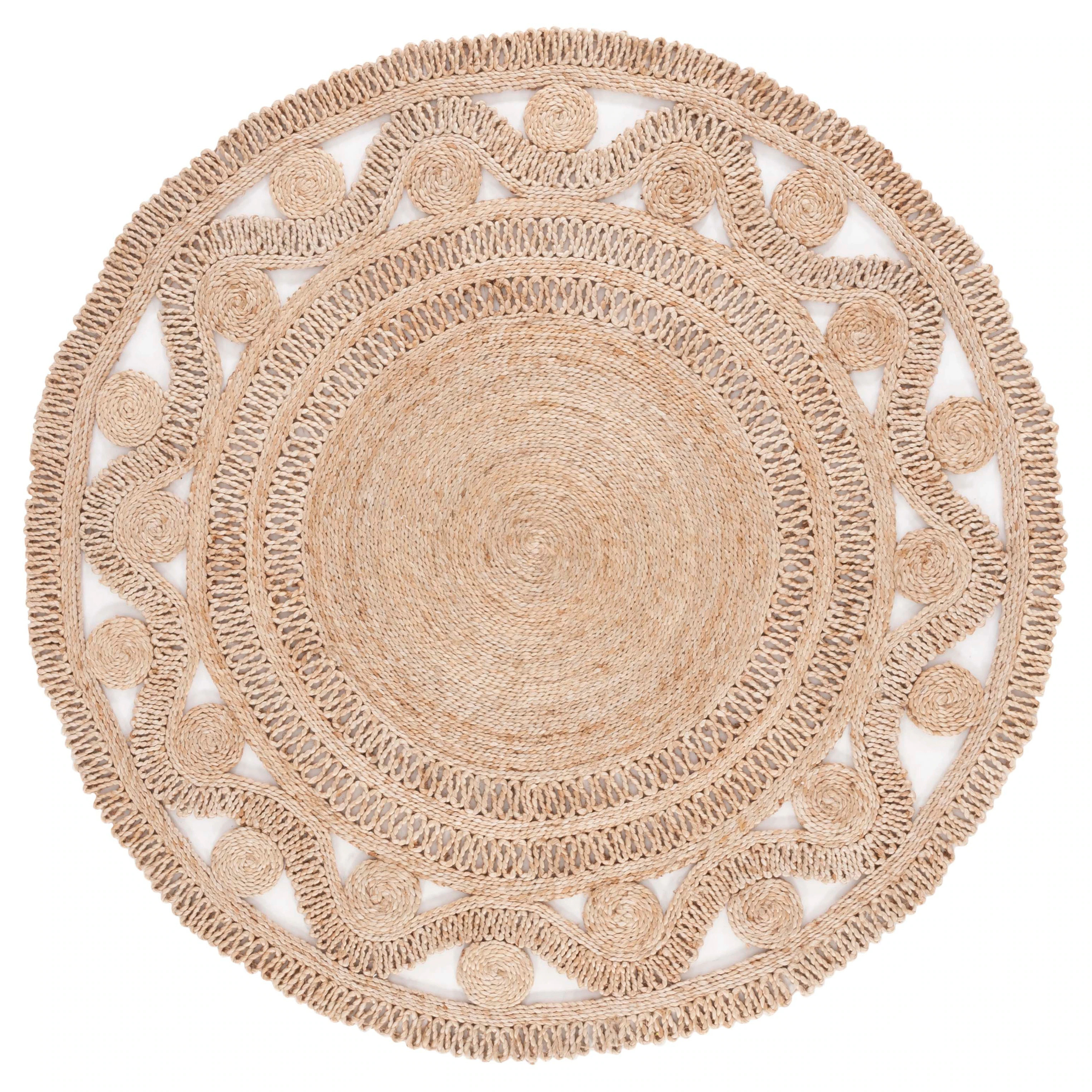 SAFAVIEH Natural Fiber Edelt French Country Round Jute Rug | Bed Bath & Beyond