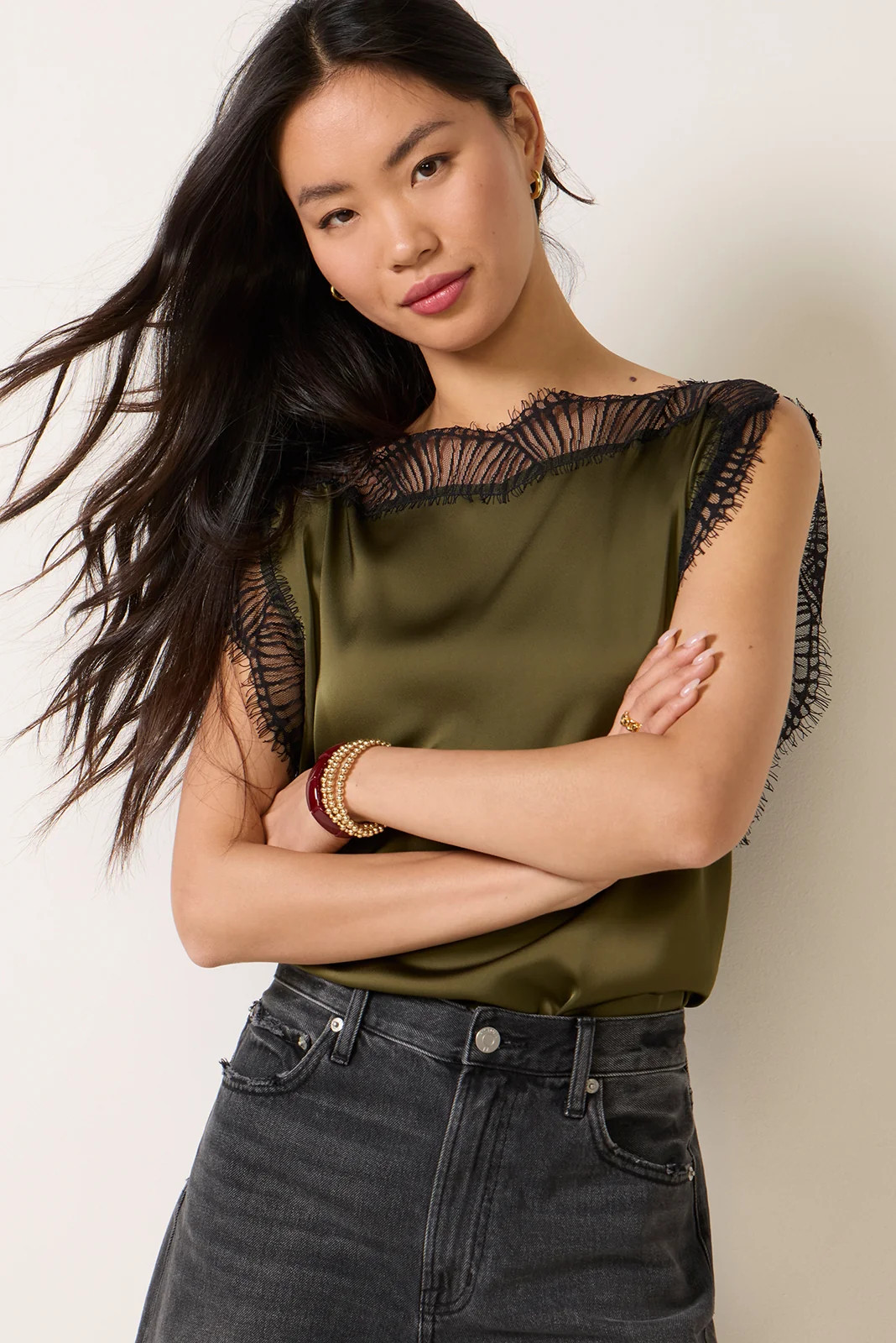Nicola Lace Trim Blouse | Evereve